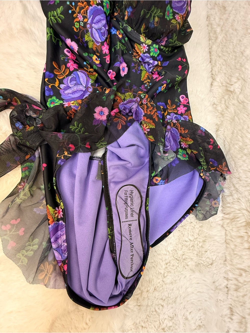 NWOT Gorgeous Marilyn Monroe Women's Ruffled Floral One Piece Swimswear sz 2XL - Picture 10 of 15